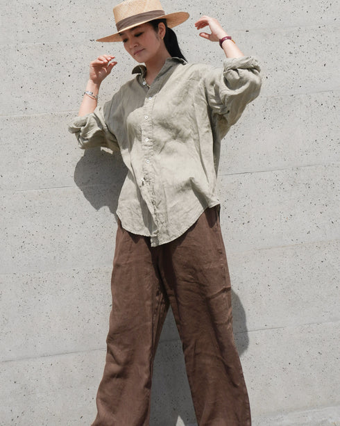 Linen Ease Pants / Natural・Brown・Black