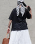 Linen 2way Henley Tee / Khaki・Black
