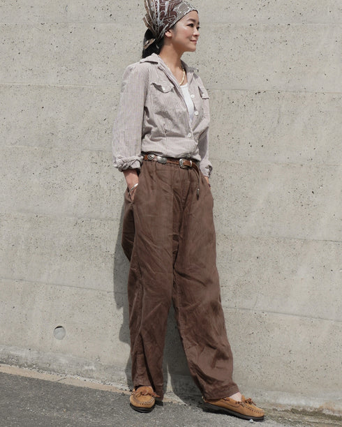 Linen Ease Pants / Natural・Brown・Black