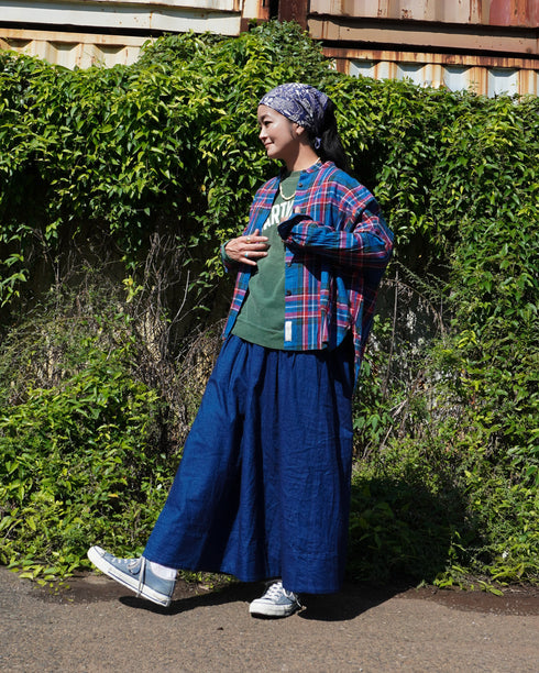 INDIGO Tartan Over Shirt / Red・Blue