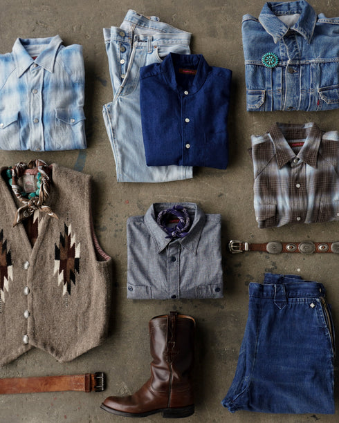 INDIGO Chambray Work Shirt / Blue・Navy