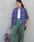 INDIGO Tartan Over Shirt / Red・Blue