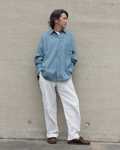 Dobby Check Over Shirt / Beige・Blue・Charcoal