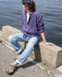 Linen Relaxed Unisex Shirt / Khakibeige・Frenchblue