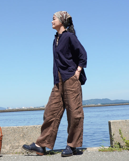 Linen Ease Pants / Natural・Brown・Black