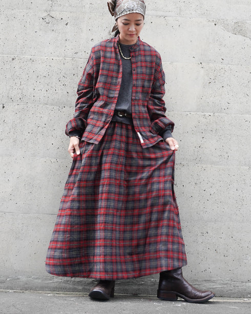 Nel Check Over Shirt / Black Watch・Red Check