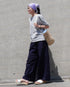 Linen Cotton Tuck Pants / Beige・Navy