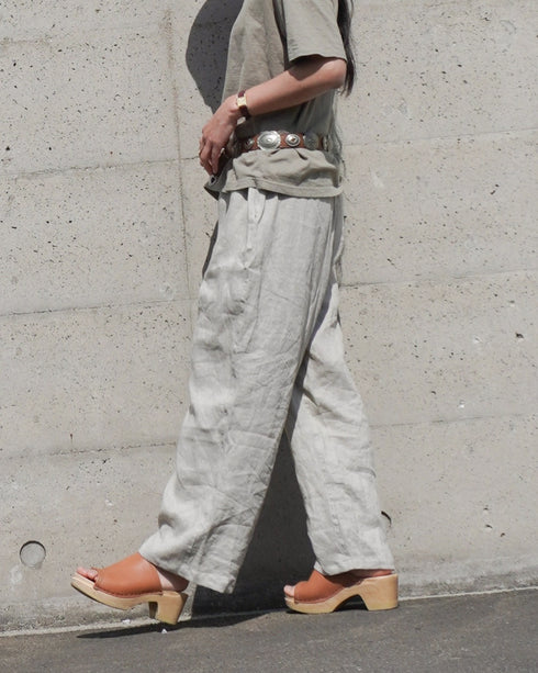 Linen Ease Pants / Natural・Brown・Black