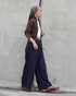 Linen Cotton Tuck Pants / Beige・Navy