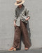 Linen Relaxed Unisex Shirt / Khakibeige・Frenchblue