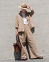 Linen Cotton Tuck Pants / Beige・Navy