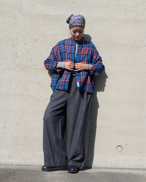 INDIGO Tartan Over Shirt / Red・Blue