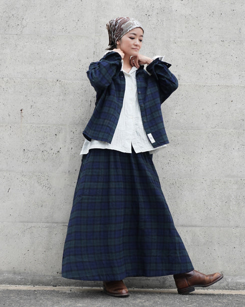 Nel Check Over Shirt / Black Watch・Red Check