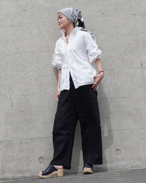 Linen Ease Pants / Natural・Brown・Black