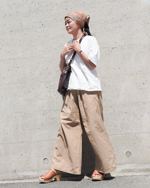 Raffy Cotton Ease Tee / White・Gray・Khaki