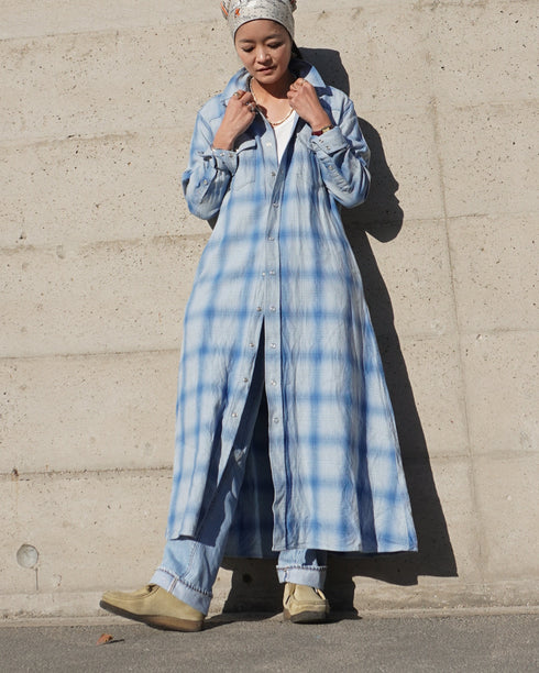 INDIGO Ombre Western Shirt Dress