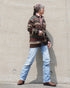 Jacquard Shetland Wool Knit Cardigan / Brown