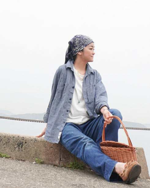INDIGO Chambray Work Shirt / Blue・Navy