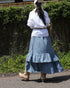 Dobby Check Frill Skirt / Beige・Blue・Charcoal