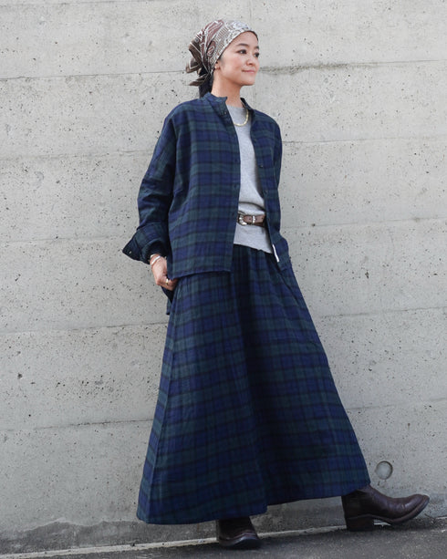 Nel Check Over Shirt / Black Watch・Red Check