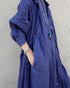 Linen Tuck Shirt Dress / Khakibeige・Frenchblue