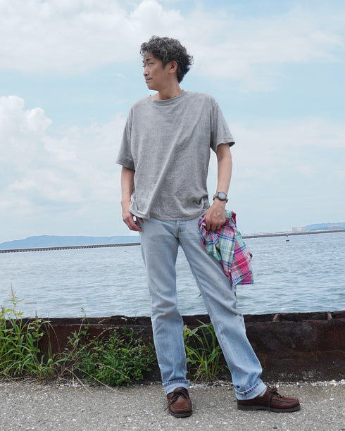 Raffy Cotton Ease Tee / White・Gray・Khaki