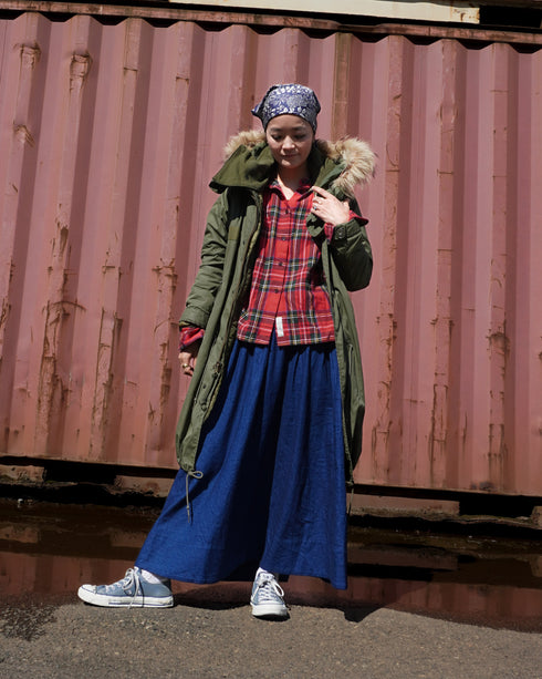 INDIGO Tartan Over Shirt / Red・Blue