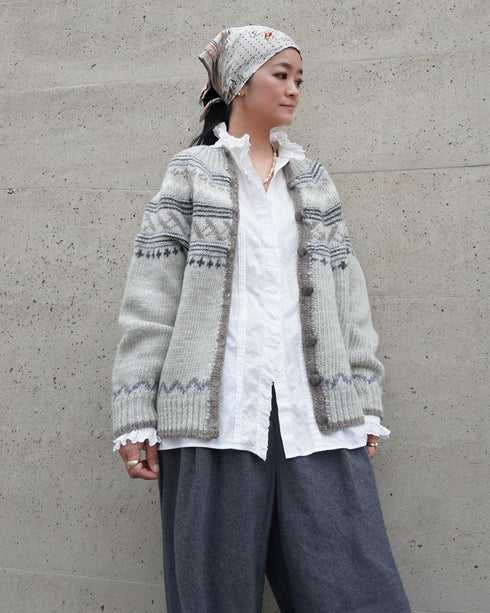 Nordic Knit Cardigan / Gray