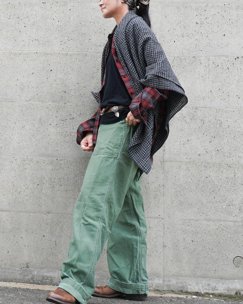 Wool Check Square Stole / Gingham Check・Small Check