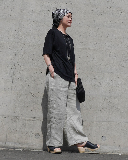 Linen Ease Pants / Natural・Brown・Black