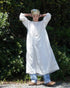 Linen Gather Dress / White・Black