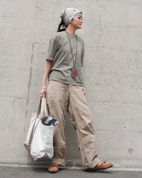 Raffy Cotton Ease Tee / White・Gray・Khaki