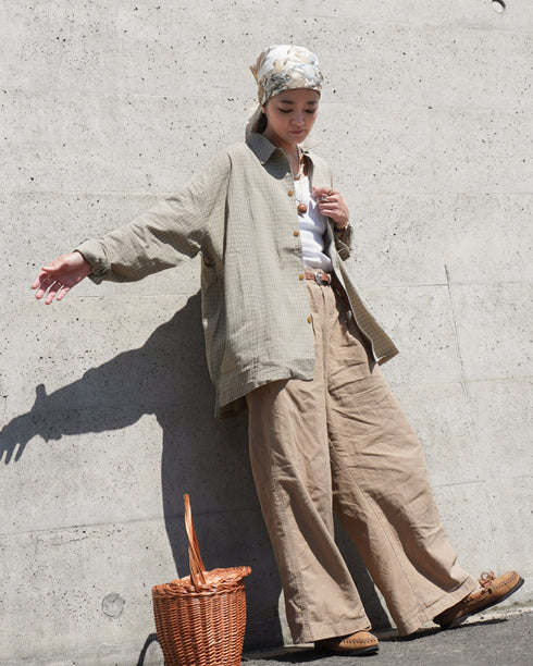 Dobby Check Over Shirt / Beige・Blue・Charcoal
