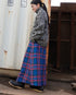 INDIGO Tartan Gathered Skirt / Red・Blue