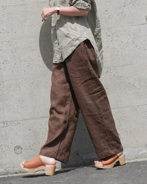 Linen Ease Pants / Natural・Brown・Black