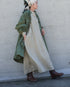 Linen Gather Dress / Khakibeige・Frenchblue
