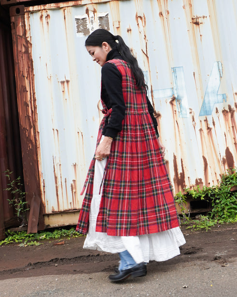 〈再入荷〉INDIGO Tartan Apron Dress / Red・Blue