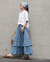 Dobby Check Frill Skirt / Beige・Blue・Charcoal
