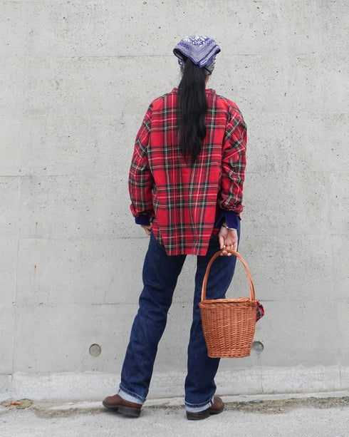 INDIGO Tartan Over Shirt / Red・Blue