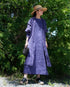 Linen Gather Dress / Khakibeige・Frenchblue