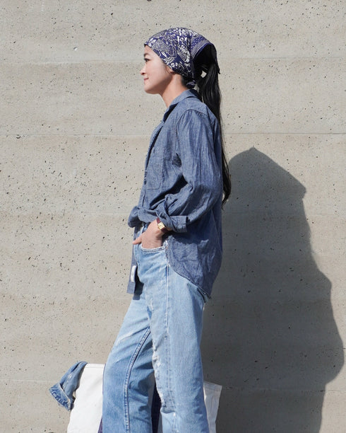 INDIGO Chambray Work Shirt / Blue・Navy