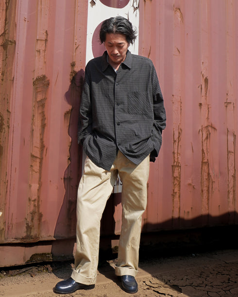 Dobby Check Over Shirt / Beige・Blue・Charcoal