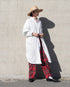 Linen Tuck Shirt Dress / White・Black
