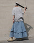 Dobby Check Frill Skirt / Beige・Blue・Charcoal