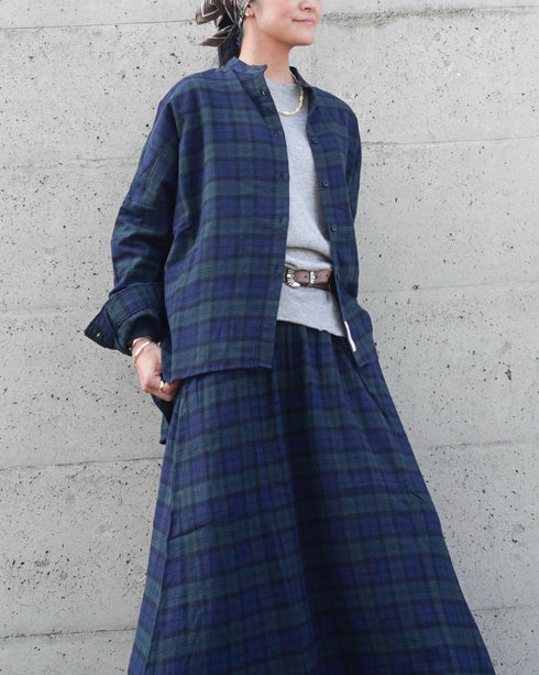 Nel Check Over Shirt / Black Watch・Red Check