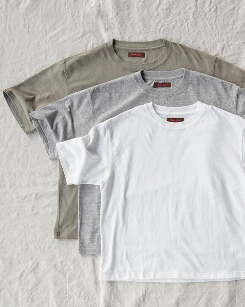 Raffy Cotton Ease Tee / White・Gray・Khaki