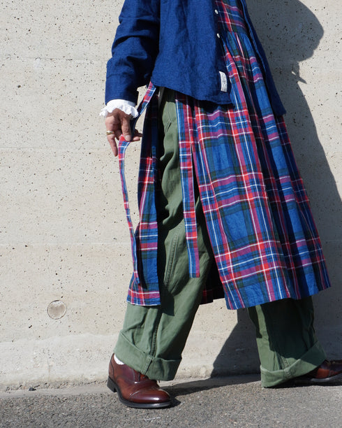 〈再入荷〉INDIGO Tartan Apron Dress / Red・Blue