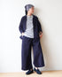 Linen Cotton Tuck Pants / Beige・Navy