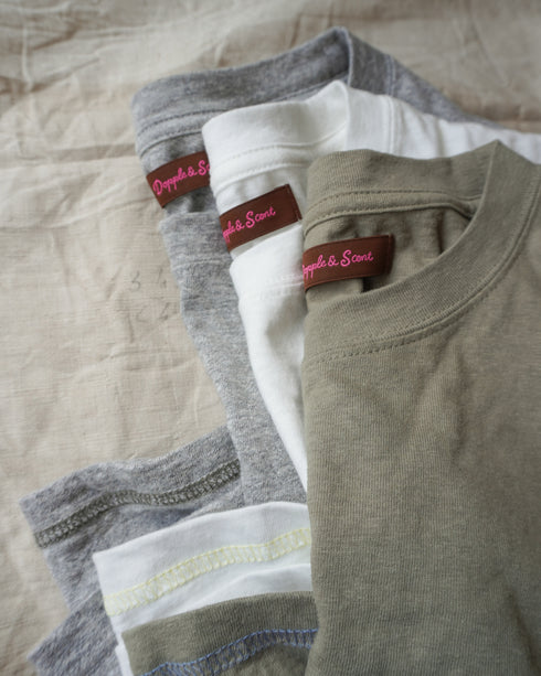 Raffy Cotton Ease Tee / White・Gray・Khaki