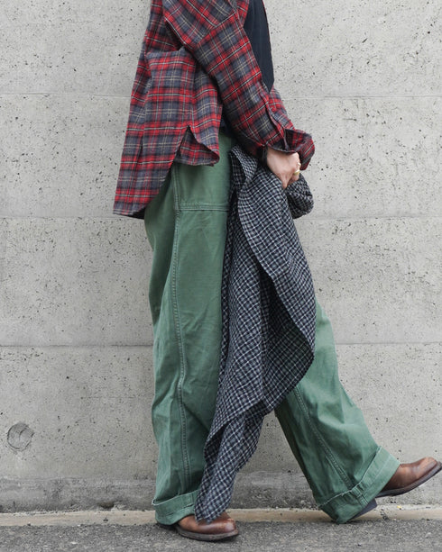 Wool Check Square Stole / Gingham Check・Small Check